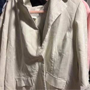 Cream and white pinstripe blazer Pride and Joy